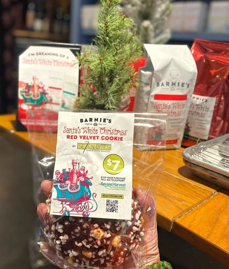 Christmas Coffee Santa's White Christmas Red Velvet Cookie