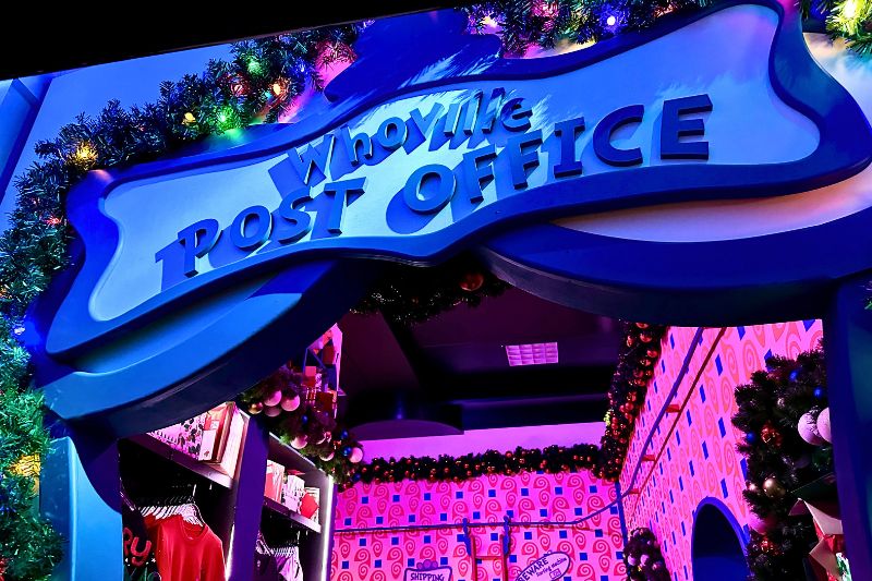 Whoville Post Office Room Universal Tribute Store 2023 - image by Terri Peters