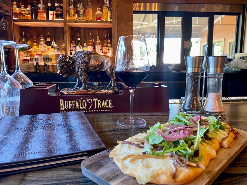 Beef Flatbread and Wine at River Ranch Cattle Company