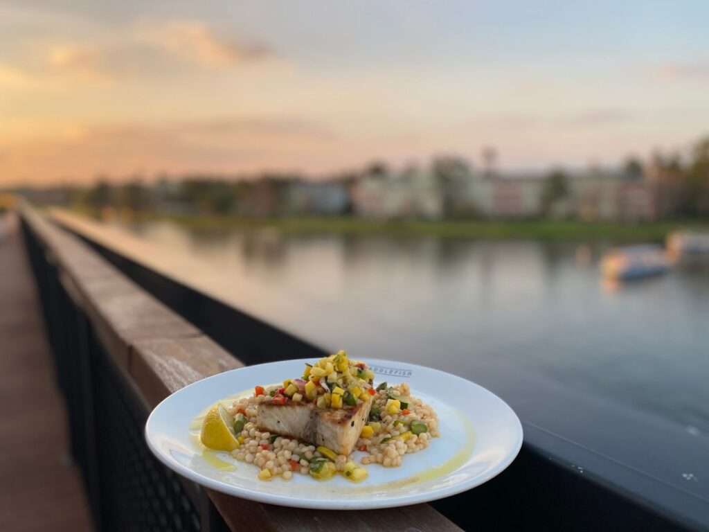 Swordfish Entree at Rooftop Dining Paddlefish at Disney Springs