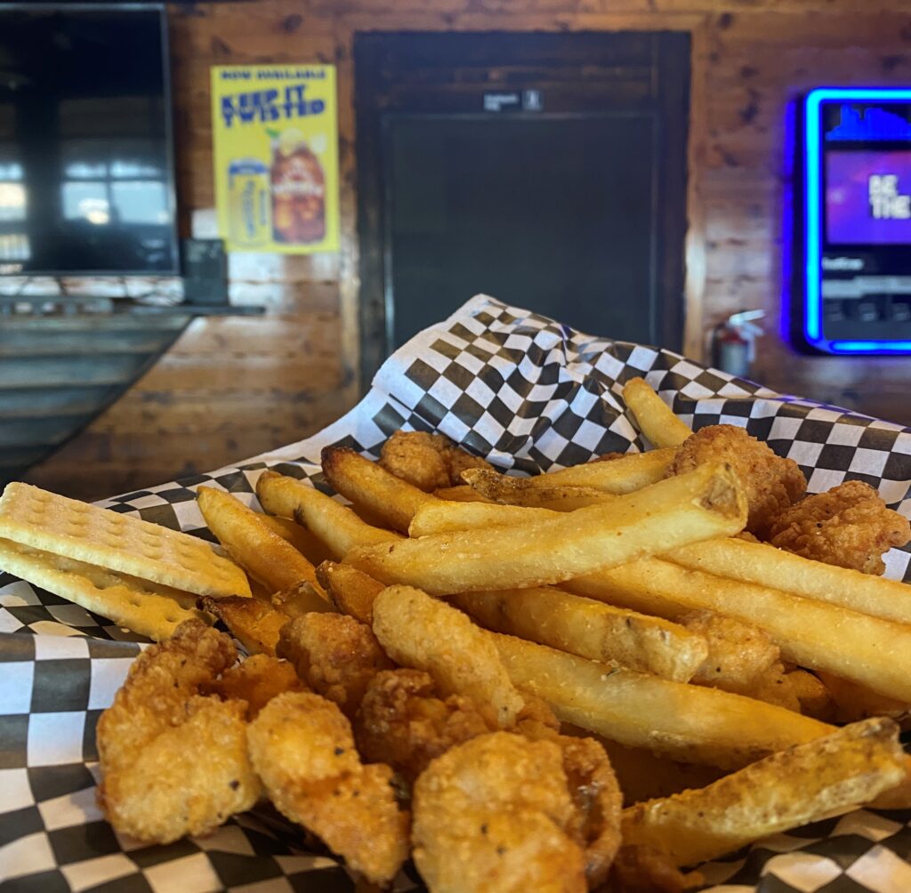 Fried Shrimp at Eaton's Beach Waterfront Dining 