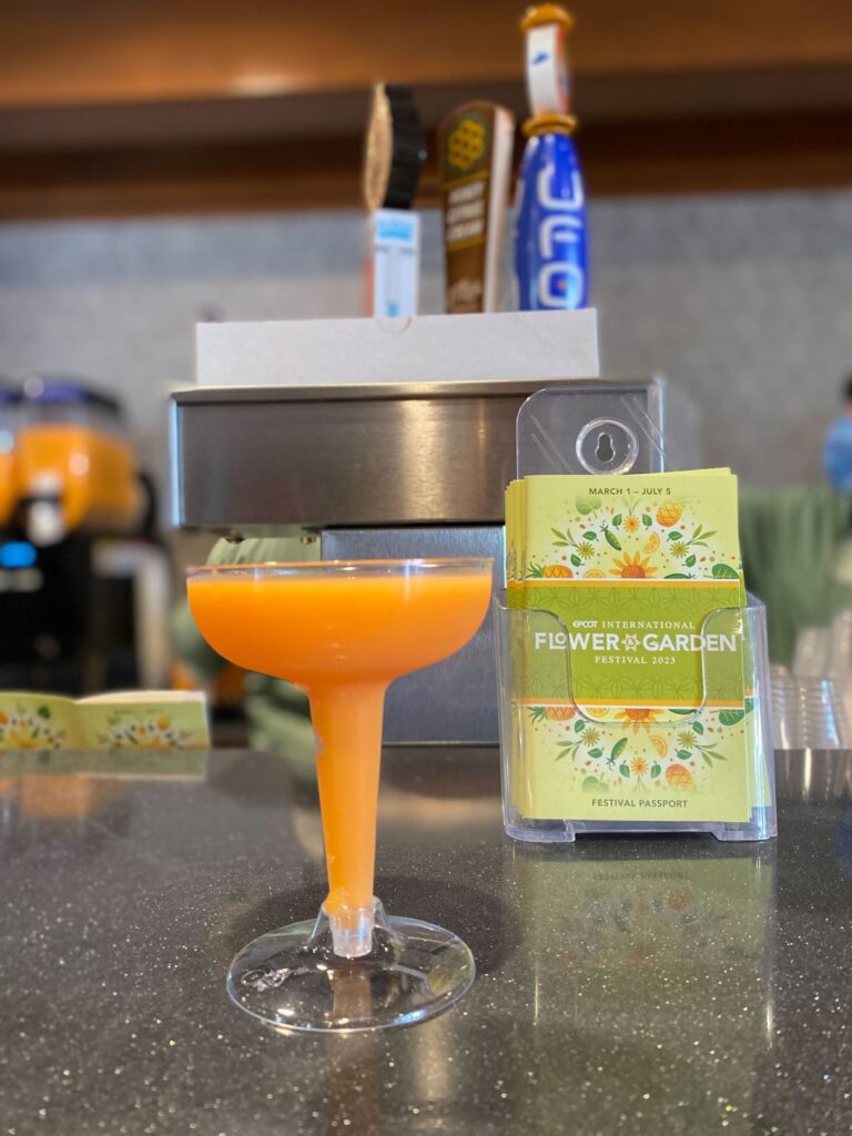 Orange Sunshine Wine Slushy at Epcot Flower and Garden Festival 2023