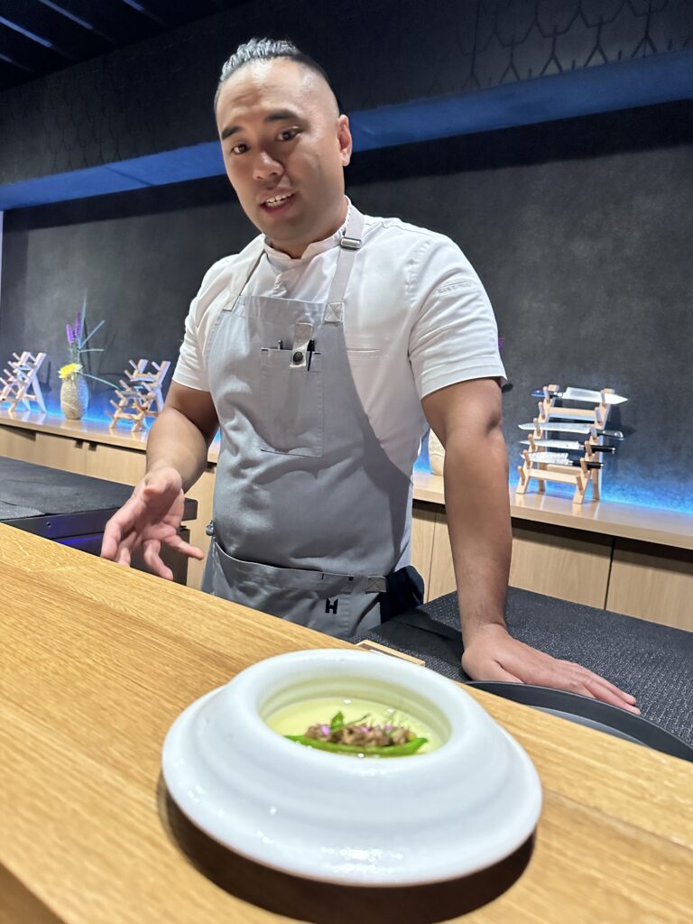 Chef Michael presents fourth course at Soseki Modern Omakase Orlando - Dani Meyering