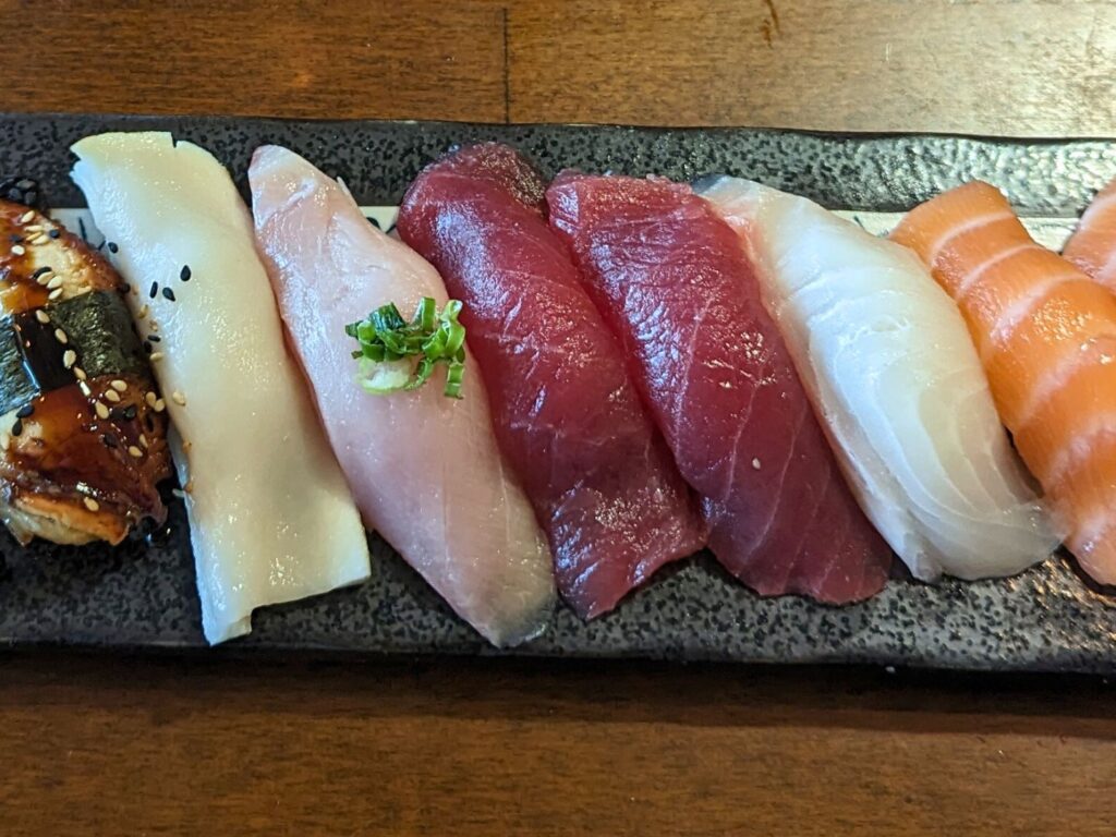 Yamasan Sushi rolls and nigiri