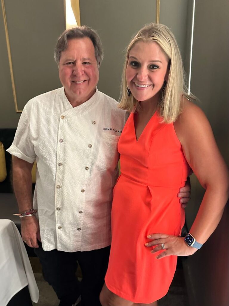 Chef Norman Van Aken with Terri Peters, freelance journalist on assignment