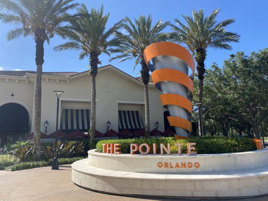 sign at the entrance to The Pointe Orlando