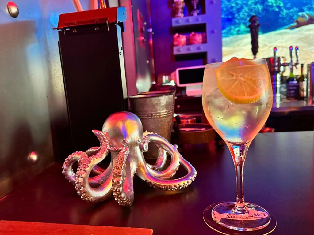 Moulin Blanc Wine Cocktail at The Argonaut  aquatic themed bar