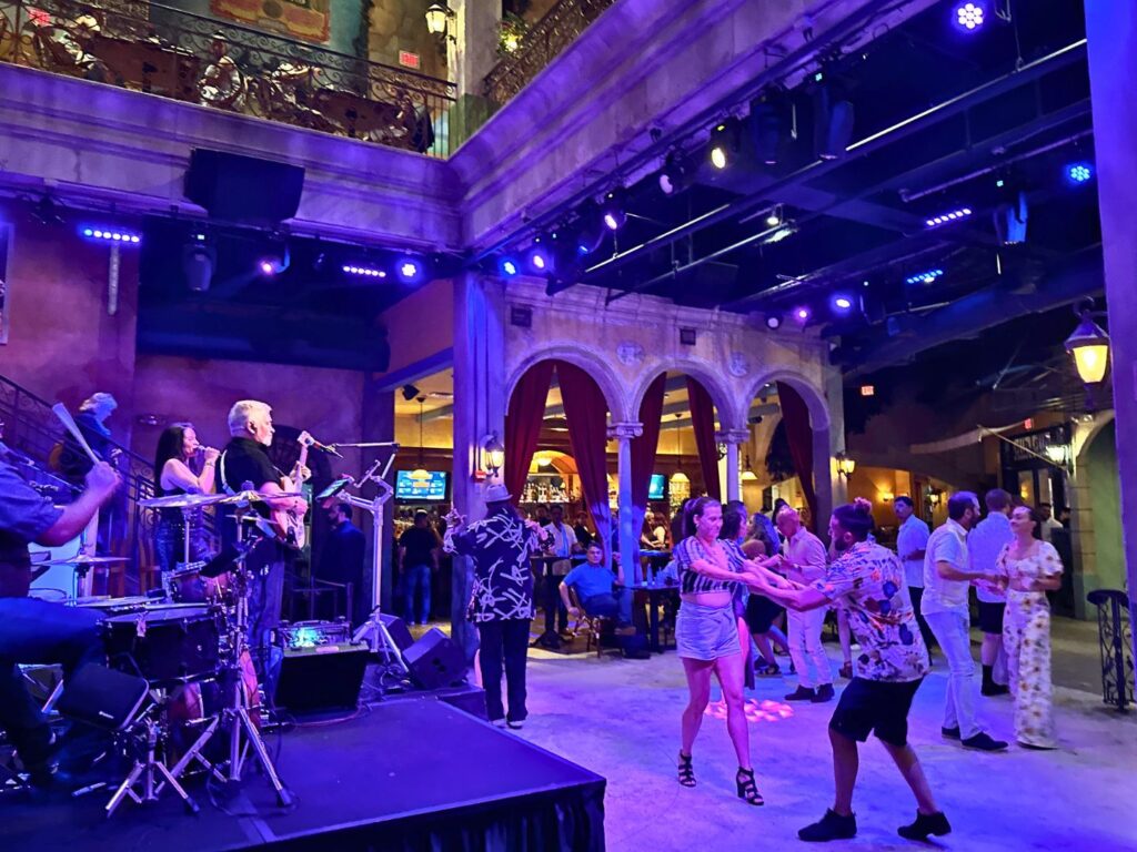 live band plays as couples dance at cuba libre pointe orlando