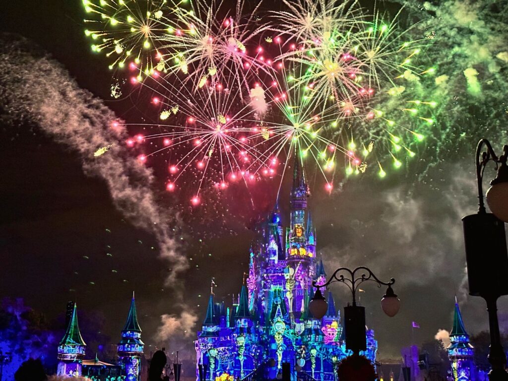 Skeletons on the Castle Disney's Not-So-Spooky Spectacular Fireworks at Mickey's Not-So-Scary Halloween Party 