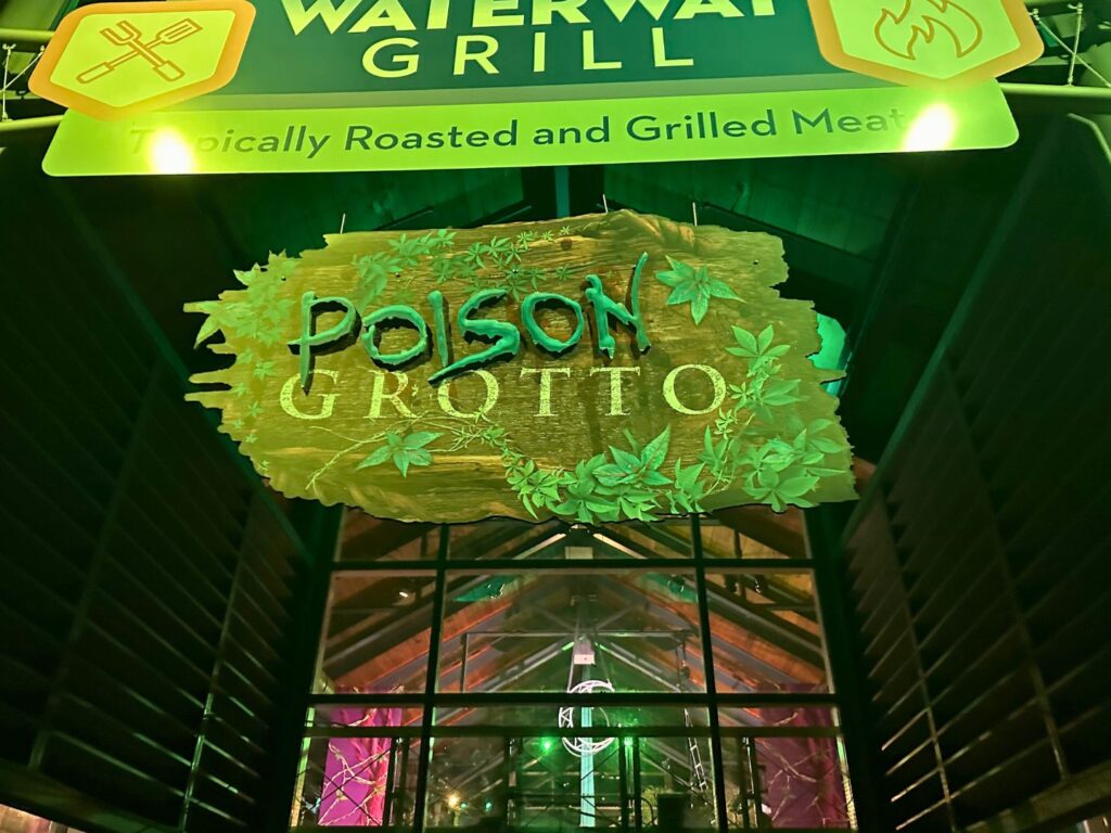 Entrance to Poison Grotto Bar Howl-O-Scream 2023 SeaWorld 