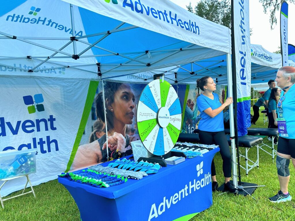 Prize Wheel AdventHealth Tent Track Shack Running Series 