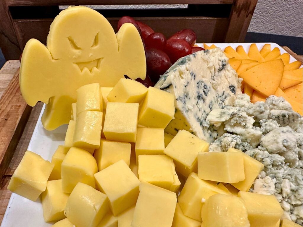 cheese in the shape of a ghost and Snacks Served During Halloween Horror Nights RIP Tour Reception 