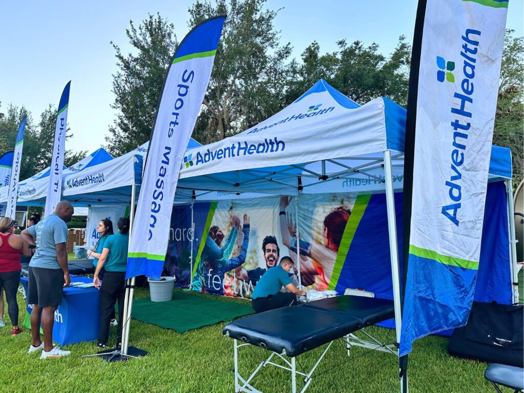 Sports Massage at AdventHealth Tent Track Shack Running Series 