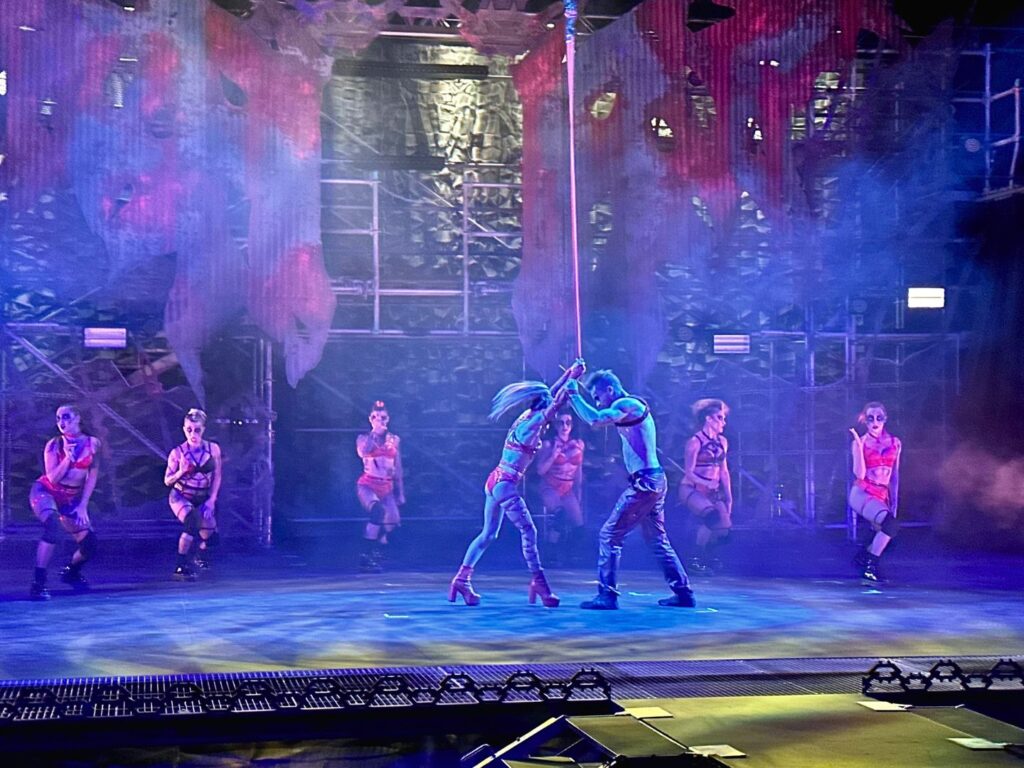 View of Group Performance in Nightmare Fuel Show from Halloween Horror Nights VIP Area 