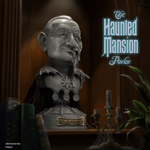 Brother Roland Bust Artist Concept for Haunted Mansion Parlor Aboard Disney Treasure - image from Disney Parks Blog