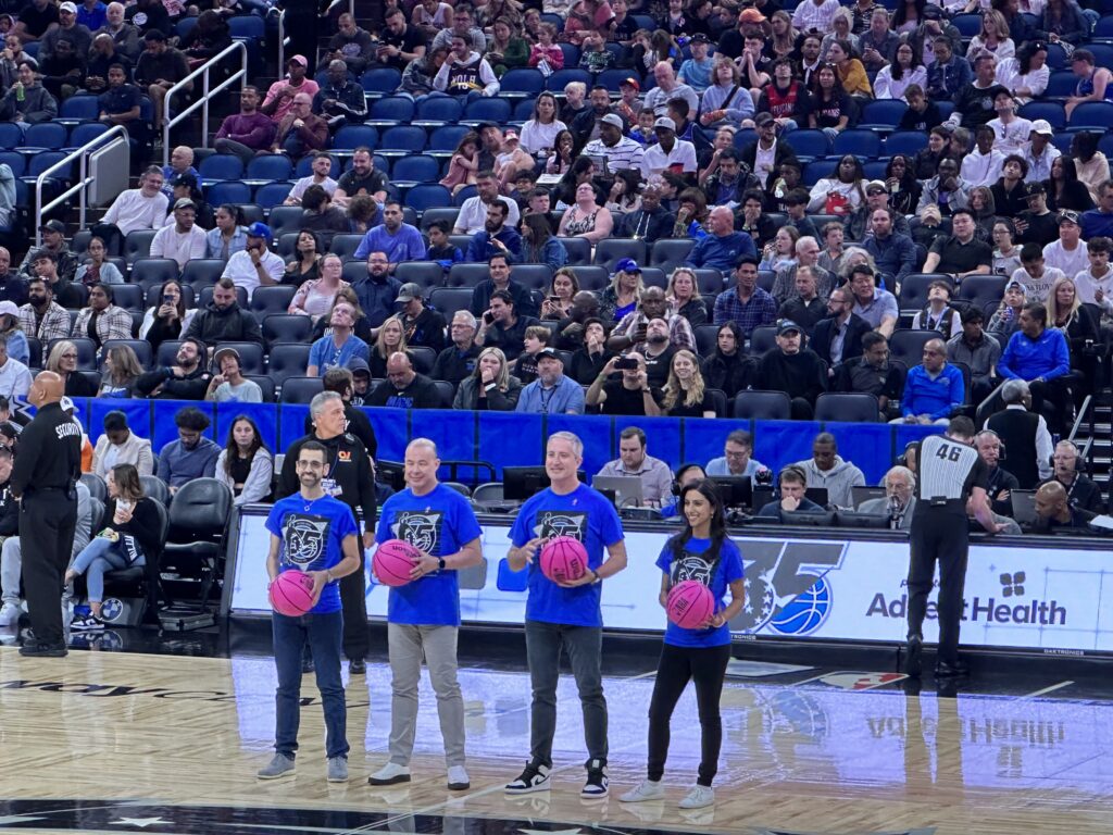 Members of AdventHealth Clinical Staff on Court for Pink in the Paint Night presented by AdventHealth at Amway Center -