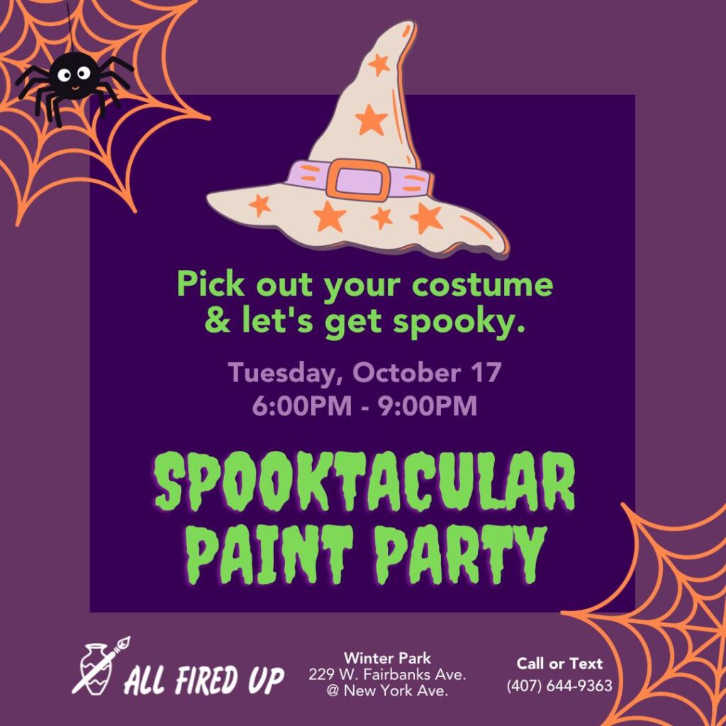 Instagram flyer for spooktacular paint party event