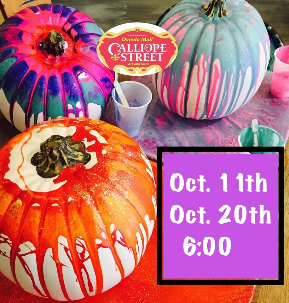 instagram flyer for pumpkin pouring classes on october 11 and october 20