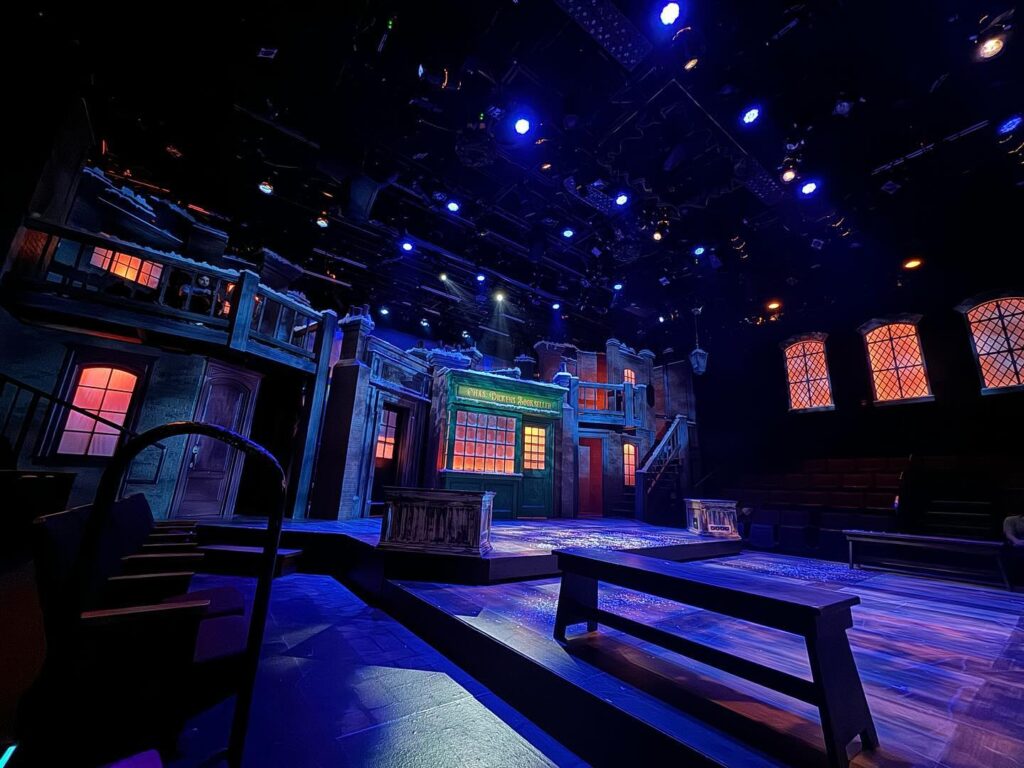 A Christmas Carol Stage with mood lighting