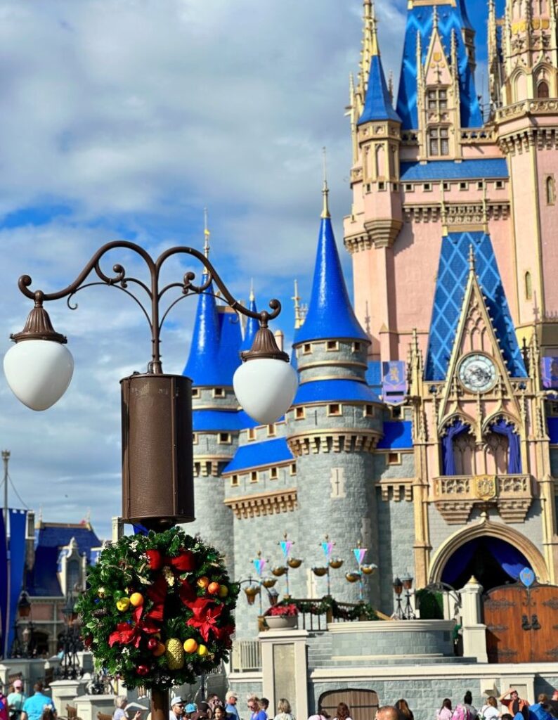 Christmas Decorations Near Cinderella Castle Magic Kingdom 