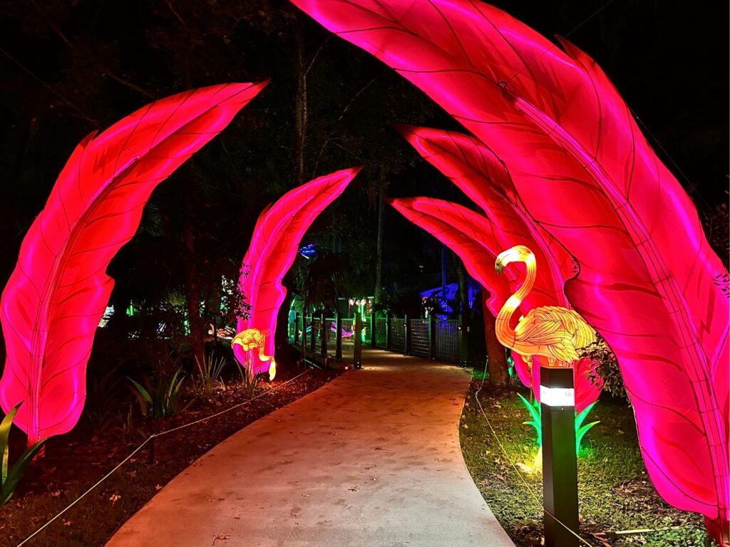 Flamingo Lanterns at 2023 Asian Lantern Festival Central Florida Zoo 