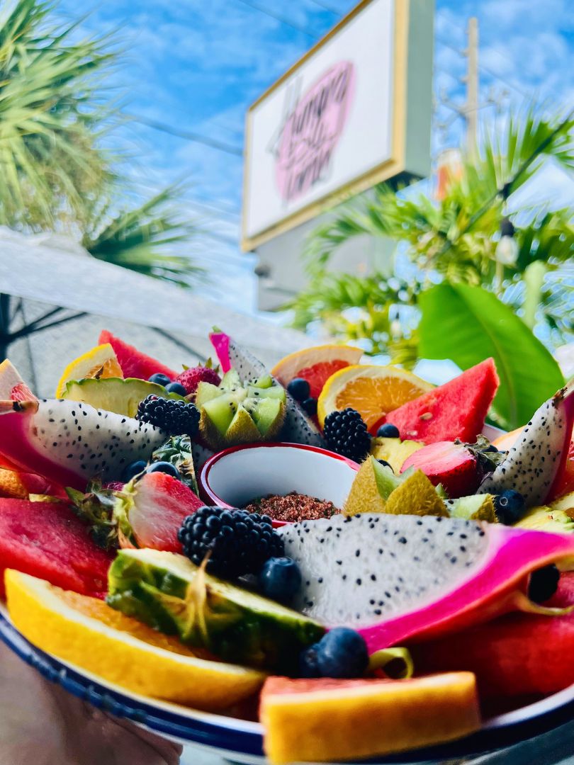 Fruta Exotica, a large plate of exotic fruit, during Brunch at Hungry Pants Orlando 