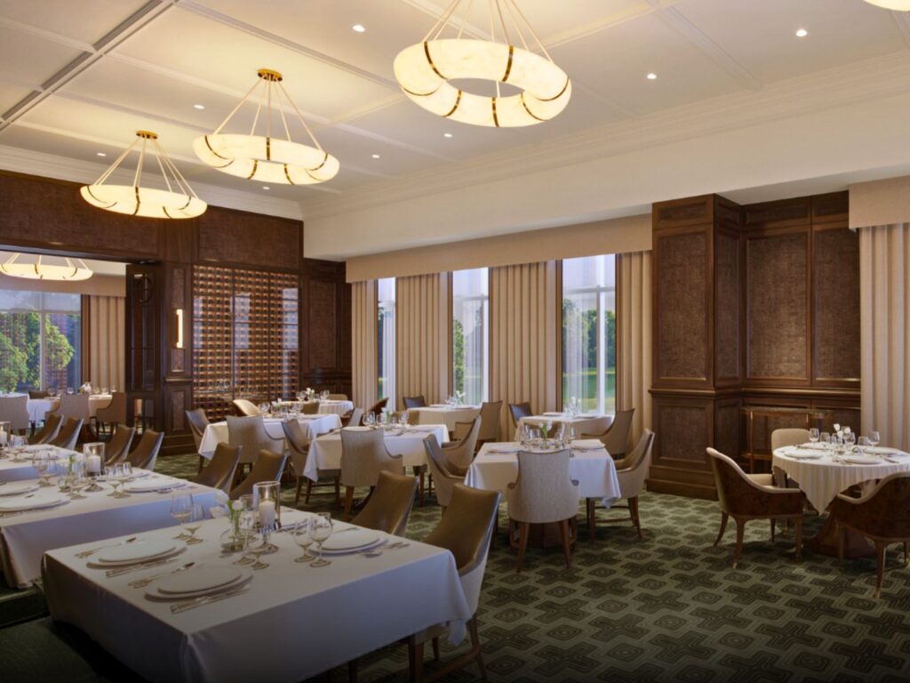 Updated Dining Room at Bull & Bear at Waldorf Astoria Orlando