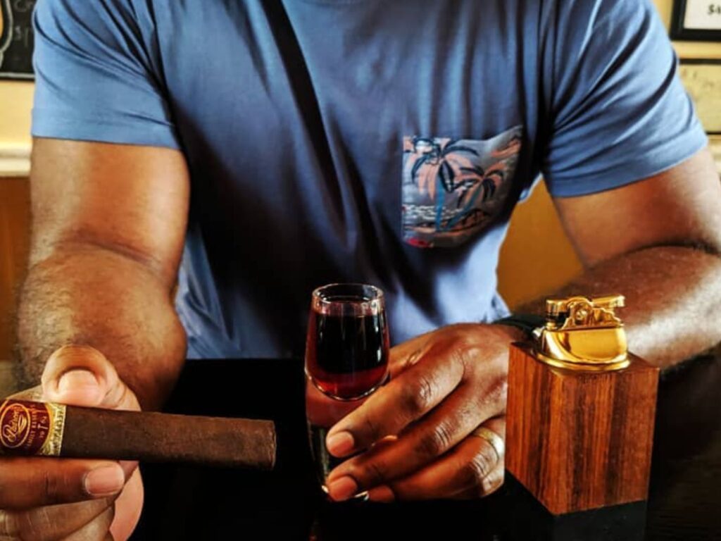 Isabela's pairs cigars and cocktails.