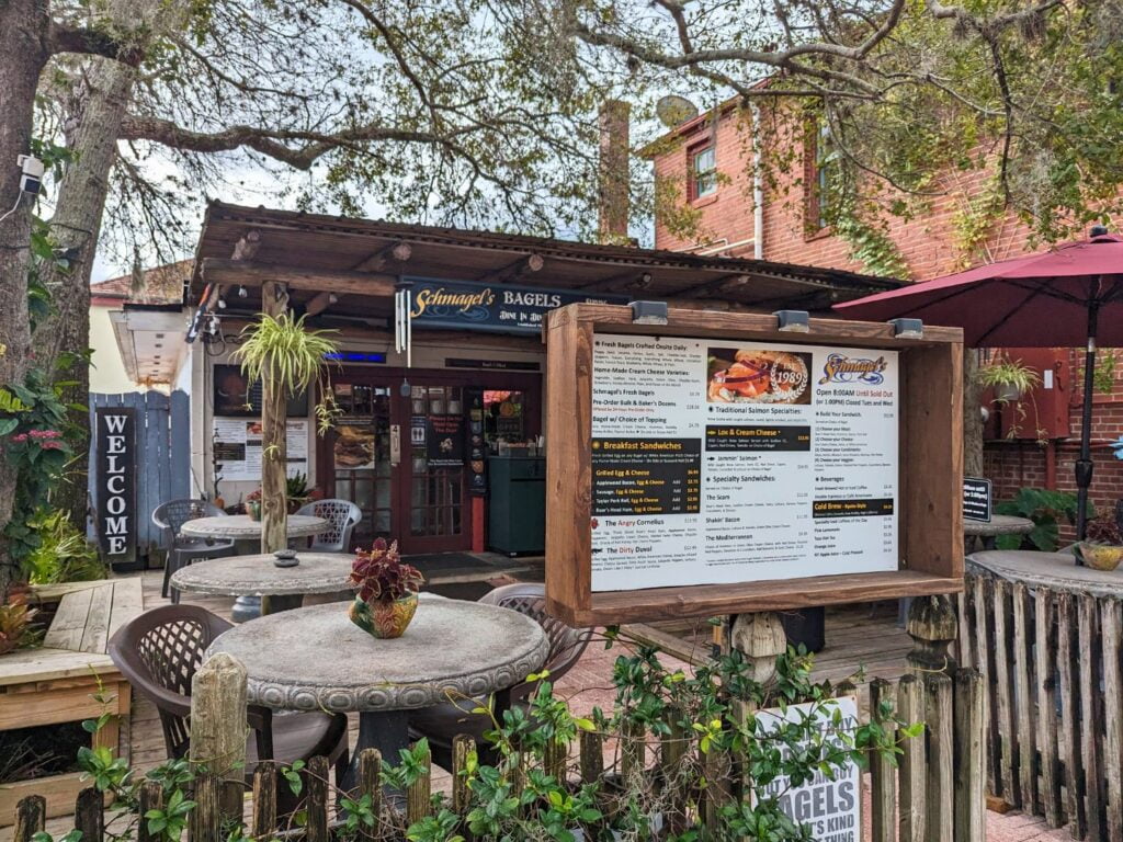 Patio at Schmagels Bagels St. Augustine 