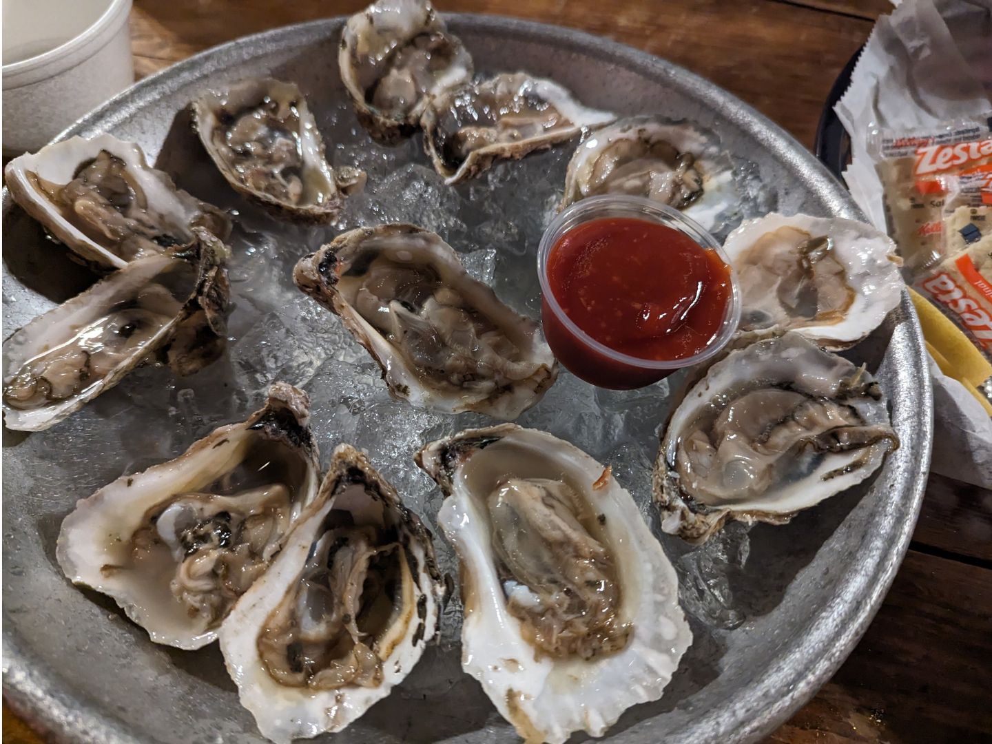 Chilled oysters are shareable. 
