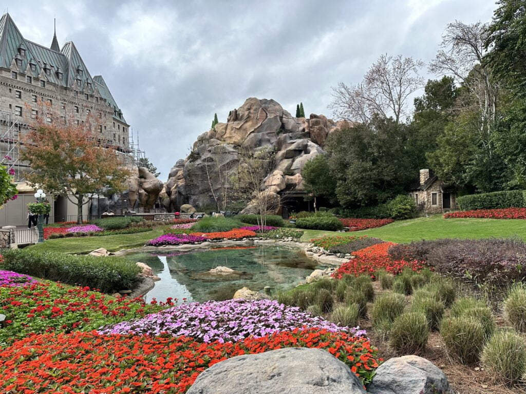 colorful flowers in Victoria Gardens EPCOT Canada Pavilion 