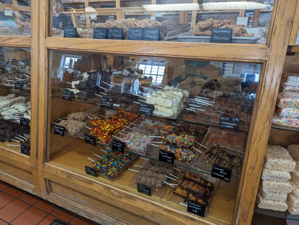 A display of assorted chocolates 