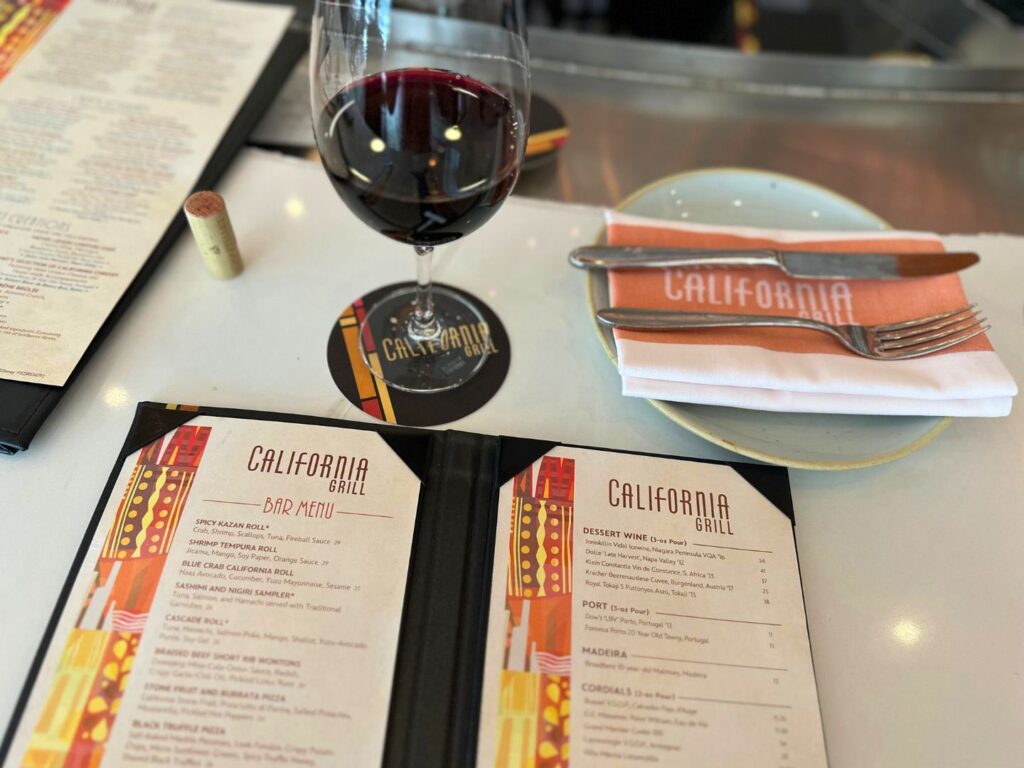 California Grill Bar Menu and Wine - image by Terri Peters