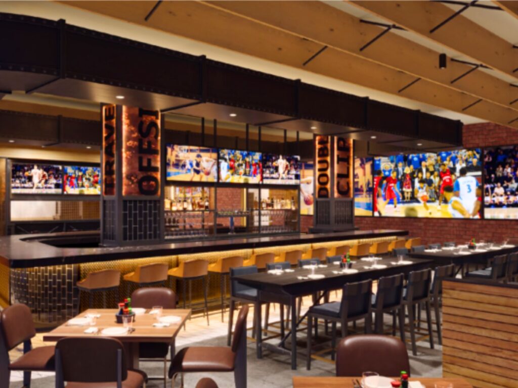 bar area of FastBreak sports bar at Hilton Orlando