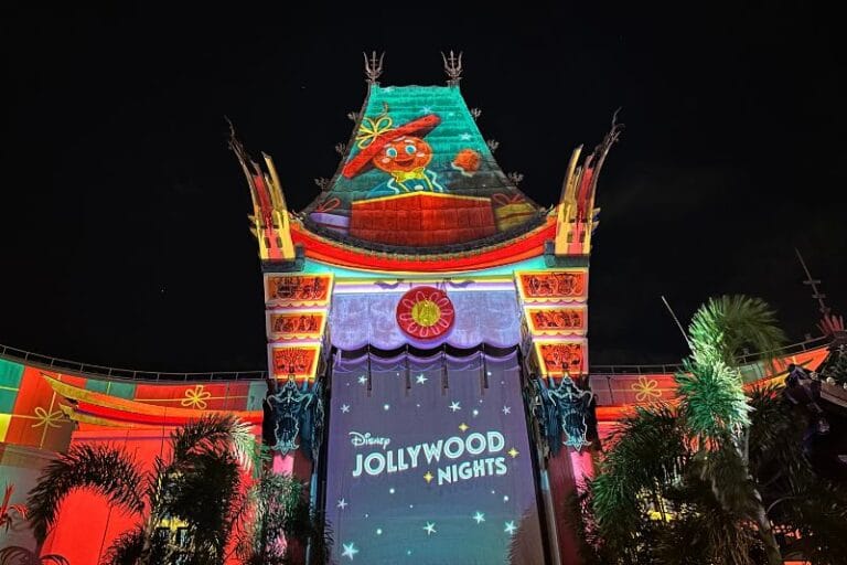 Disney Jollywood Nights at Disney's Hollywood Studios Festive Projections on theater - image by Dani Meyering