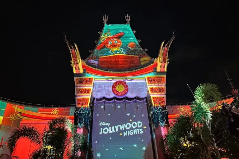 Disney Jollywood Nights at Disney's Hollywood Studios Festive Projections on theater - image by Dani Meyering