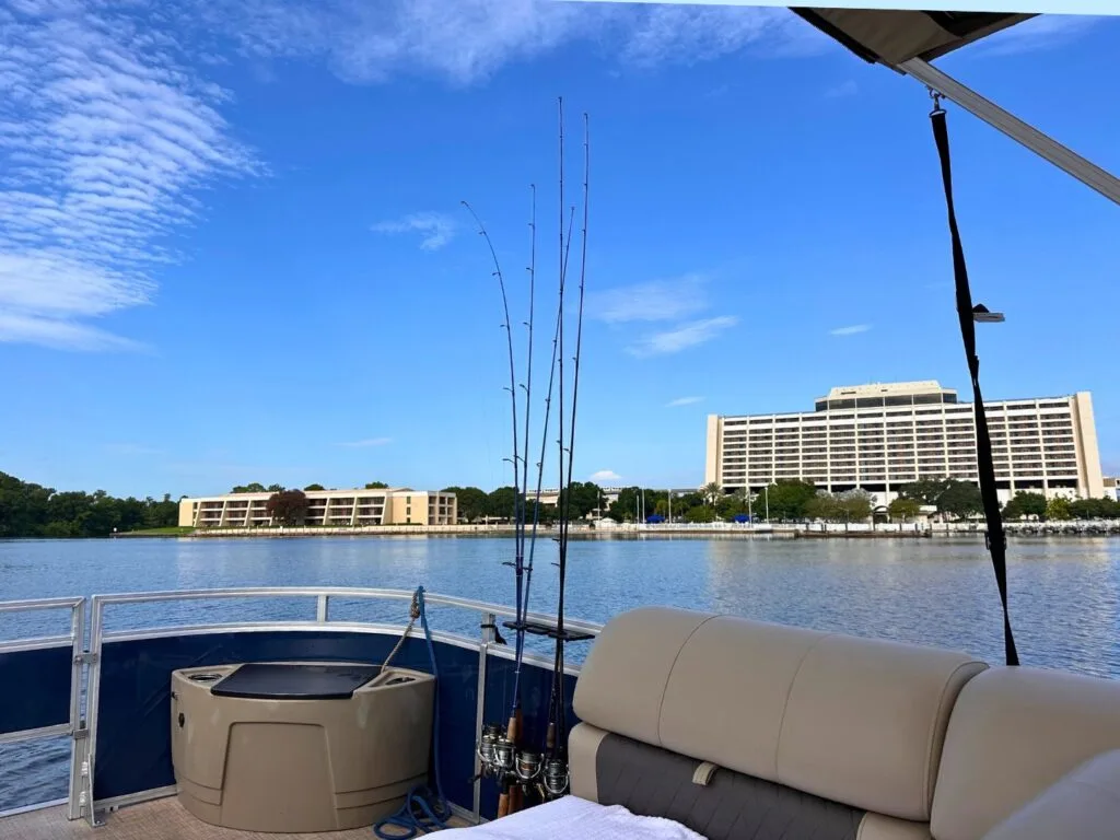View of Monorail and Contemporary from Fishing Tour at Disney