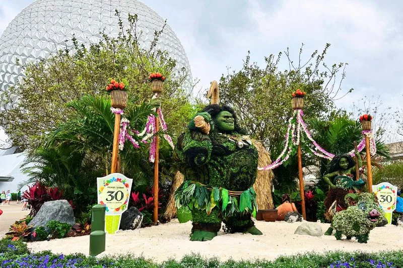 Moana characters topiaries EPCOT Flower and Garden Festival 2025 - image by Dani Meyering