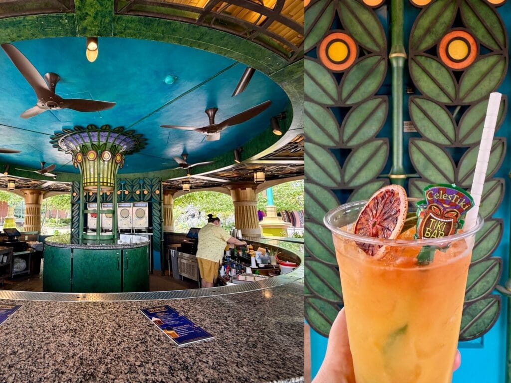 Celestiki Bar and Tropical Drink with themed stir stick collage - images by Jodi Caballero