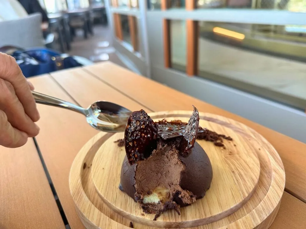 Digging into the Under Smoke Chocolate Dessert at Bar Helios - image by Dani Meyering