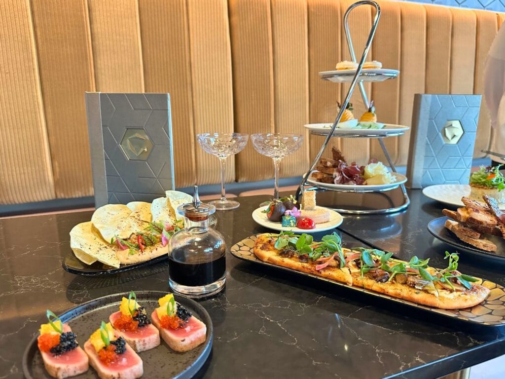 GEO-82 Adults Only Lounge at EPCOT food menu display - image by Dani Meyering