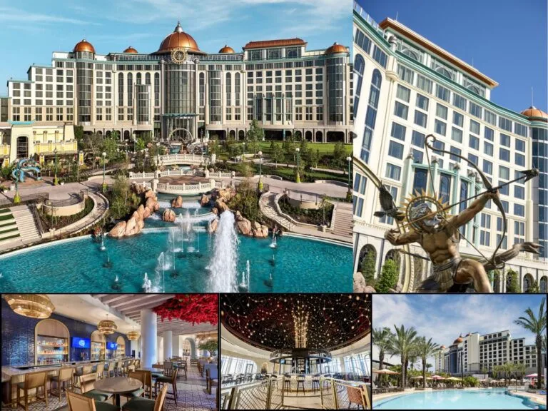 Grand Helios Hotel Universal Epic Universe collage - from Loews Hotels