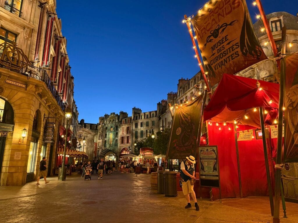 Le Cirque Arcanus™ entrance and facades at Wizarding World of Harry Potter Epic Universe - image by Jodi Caballero