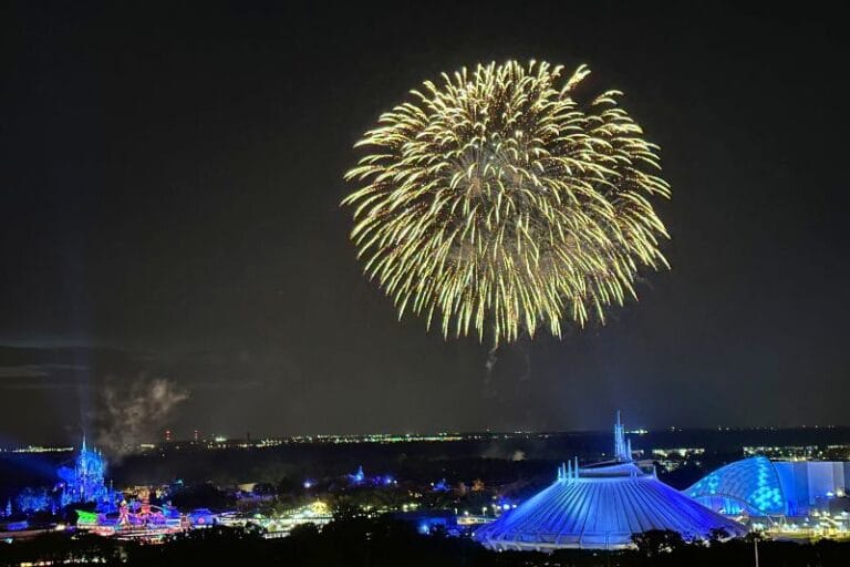 Disney Fireworks outside of the parks free magic kigndom view from Disney's Contemporary Observation Deck - image by Dani Meyering.jpg