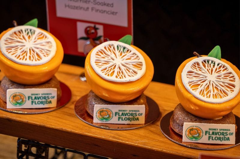 The Orange Mousse from Amorette’s Patisserie, featuring orange jam, citrus chiffon and a Grand Marnier-soaked hazelnut financier, is one of more than 95 items available during Disney Springs Flavors of Florida at Walt Disney World Resort in Lake Buena Vista, Fla. Flavors of Florida is a culinary celebration featuring food and beverages inspired by ingredients found in the Sunshine State and runs from July 26 – Aug. 10. (Mariah Wild, photographer)