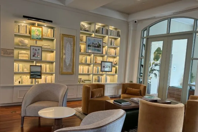 Library wall and sitting area at The Inn at Celebration
