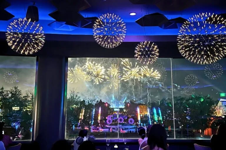 GEO-82 Adults Only Lounge at EPCOT dining area during fireworks experience - image by Dani Meyering compress