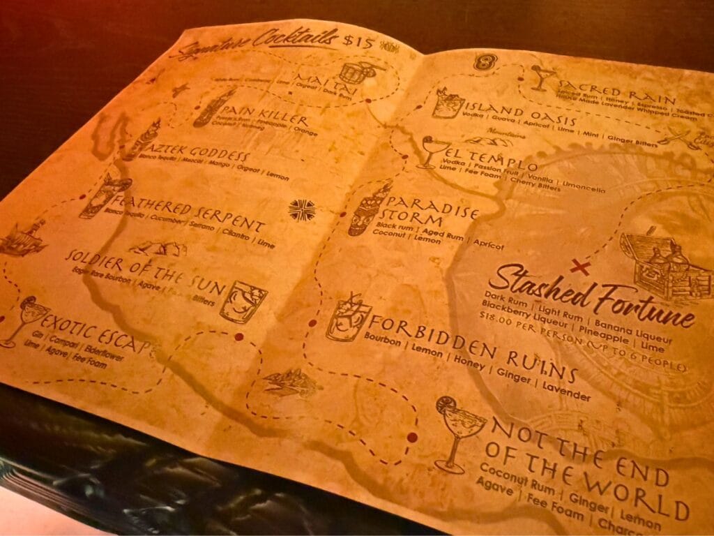 Maya SpeakTiki Bar Drink Menu Winter Garden Hamlin - image by Jodi Caballero