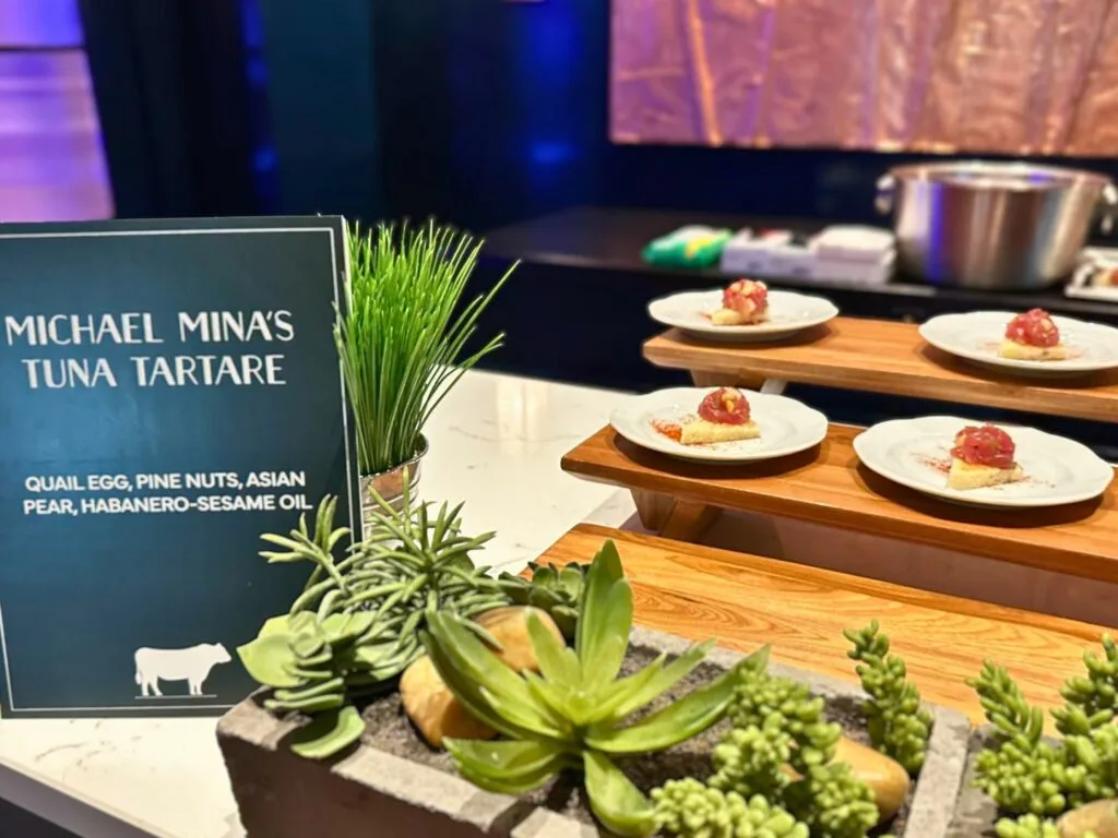 Michael Mina's Tuna Tartare samples during media preview - image by Dani Meyering