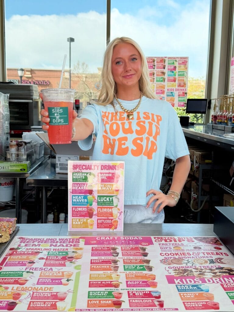 girl working at Sips and Dips Soda Shop - @lovesipsanddips
